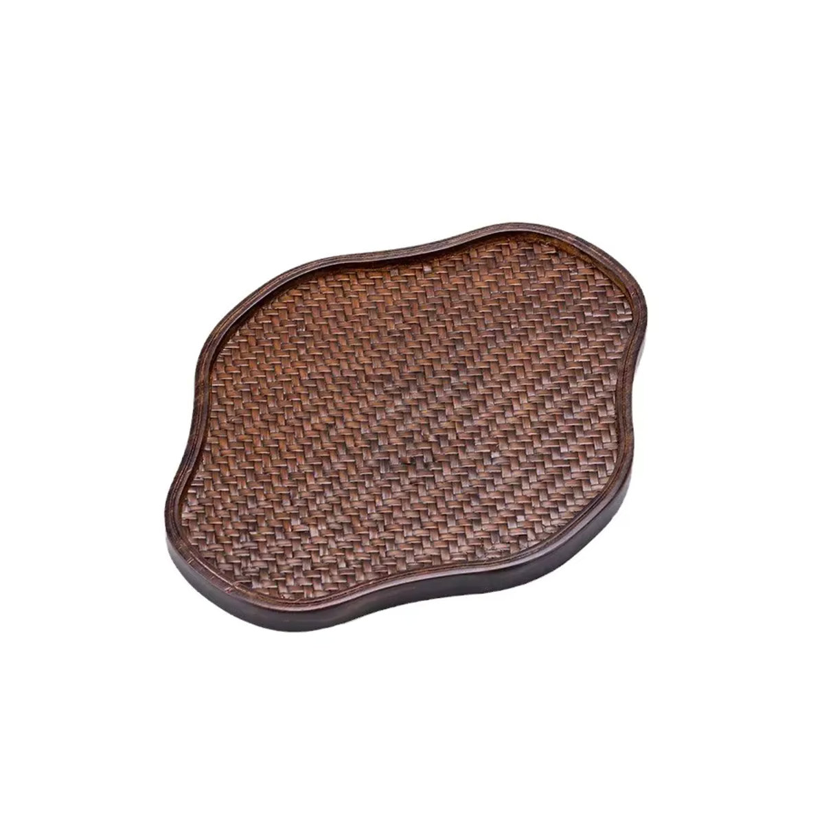 Bambusmatte als Untersetzer für Tee und Nudeln, quadratische gewebte Matte, B/B: 8 x 8 cm - Bild 3