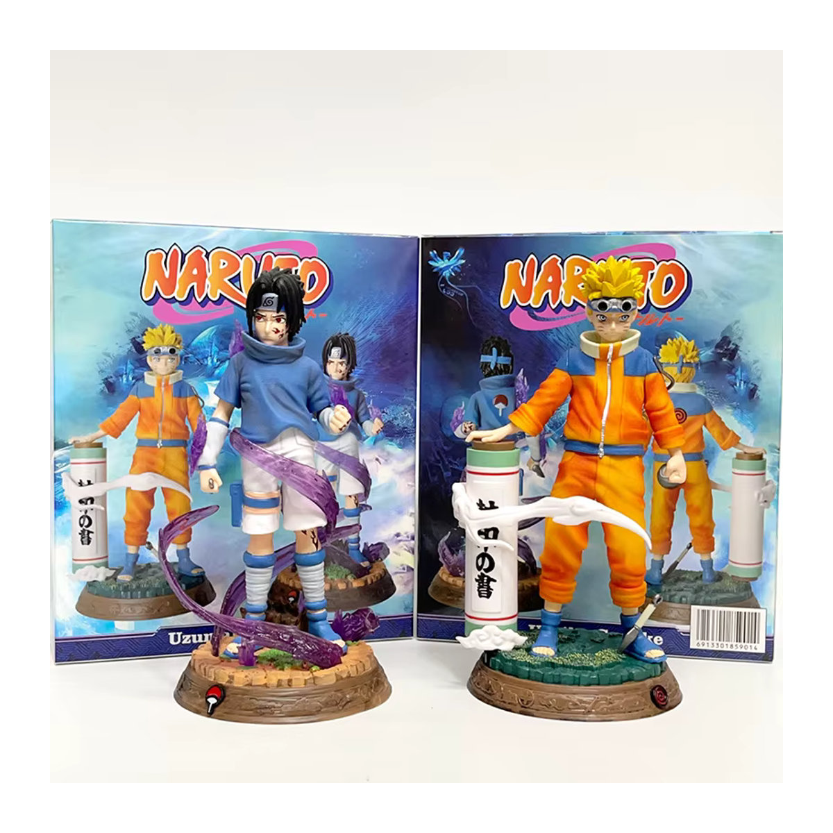 Bandai Anime Action Figur Naruto Uzumaki und Sasuke in Kampfpose, Multicolor, Höhe: 12 cm - Bild 2