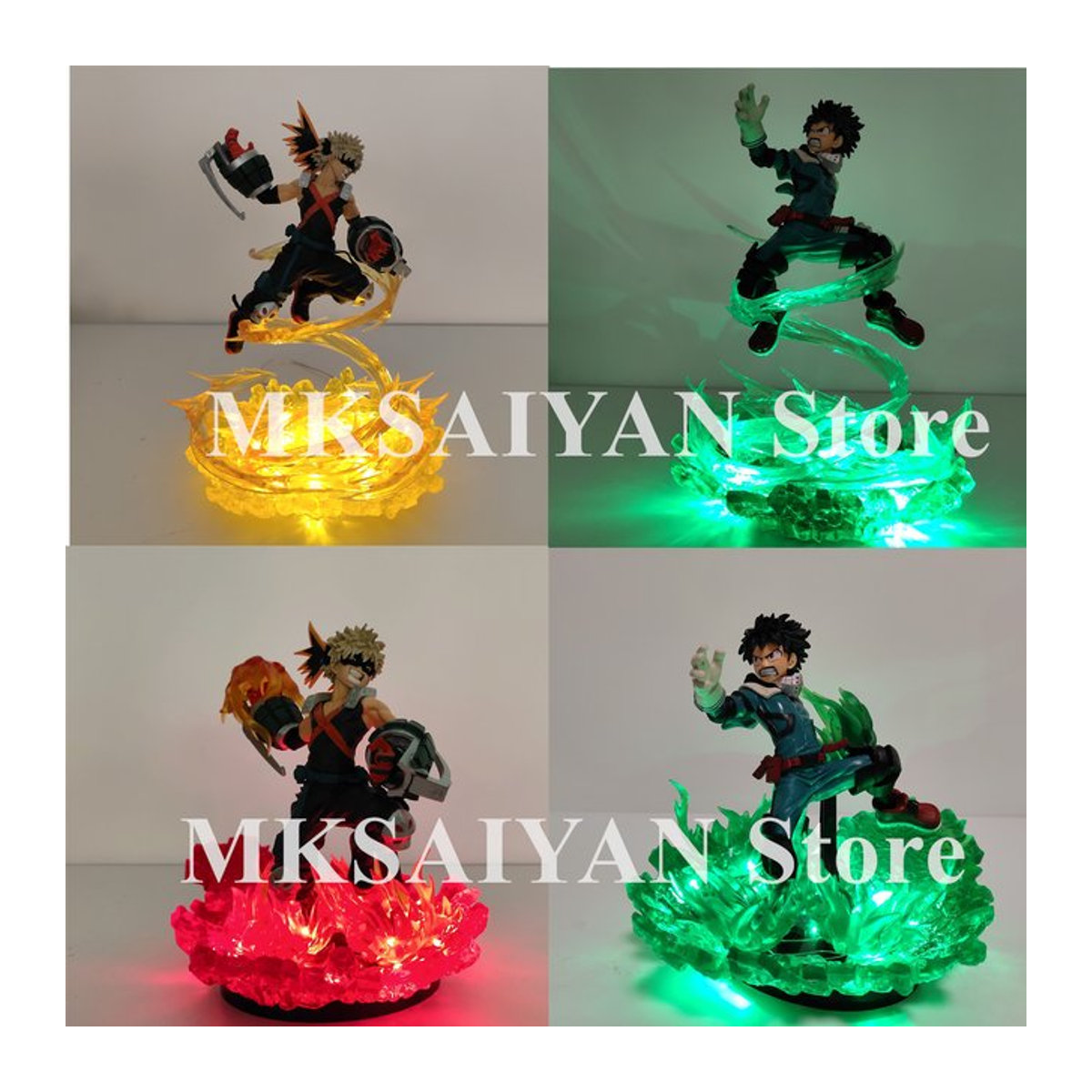 Bandai Anime Figur My Hero Academia Midoriya Izuku und Bakugou Katsuki PVC Modell mit LED Licht Effekt Multicolor - Bild 1