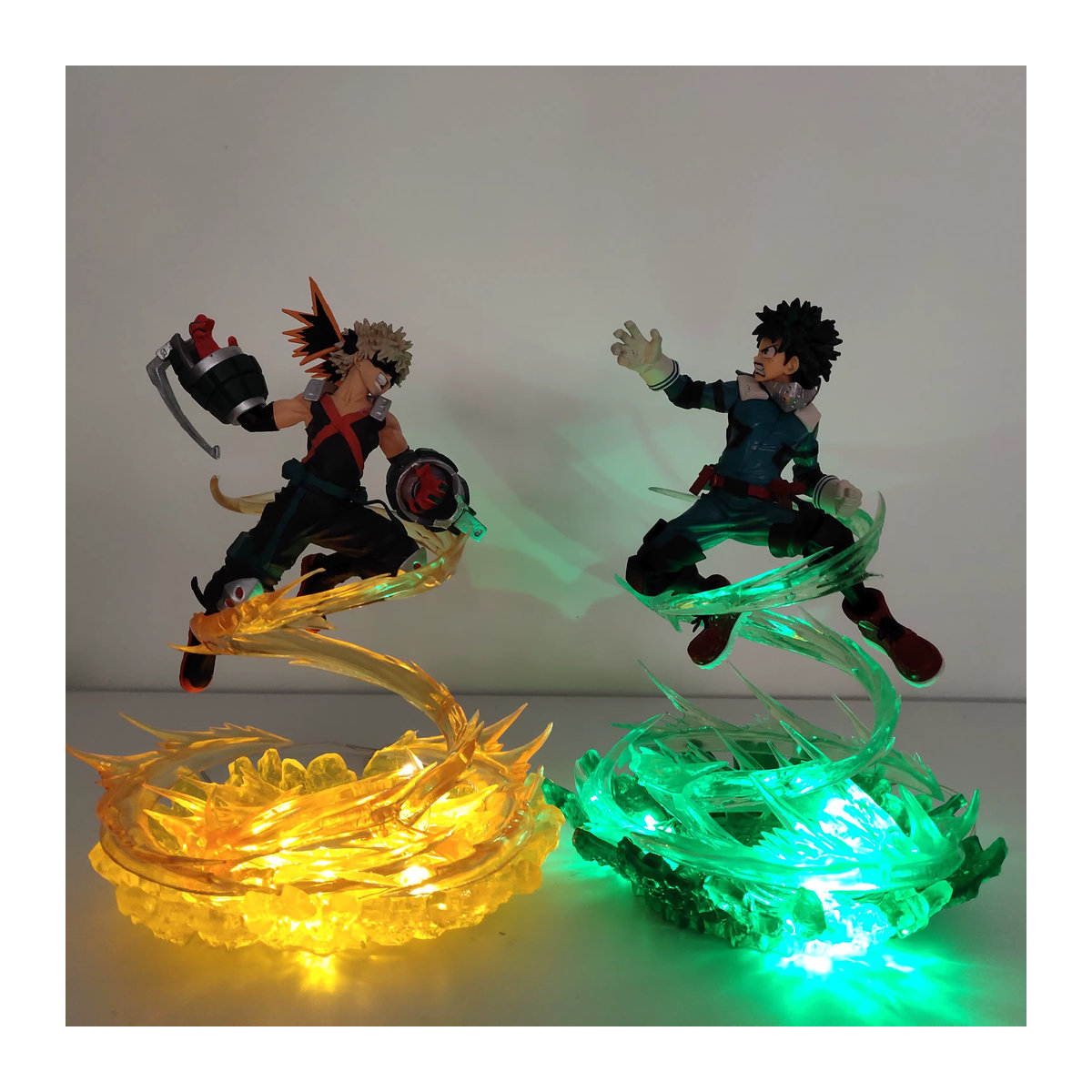 Bandai Anime Figur My Hero Academia Midoriya Izuku und Bakugou Katsuki PVC Modell mit LED Licht Effekt Multicolor - Bild 2