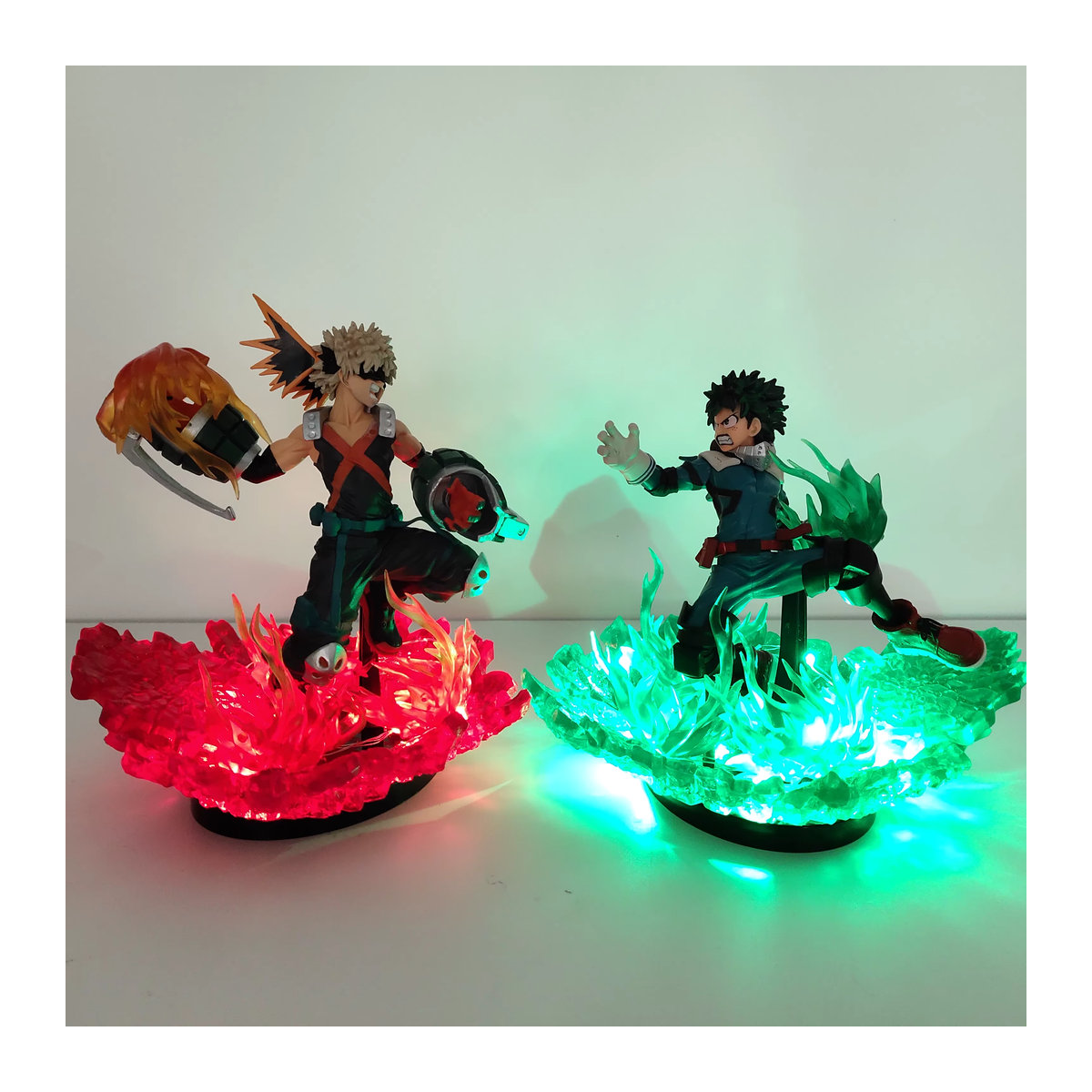 Bandai Anime Figur My Hero Academia Midoriya Izuku und Bakugou Katsuki PVC Modell mit LED Licht Effekt Multicolor - Bild 3
