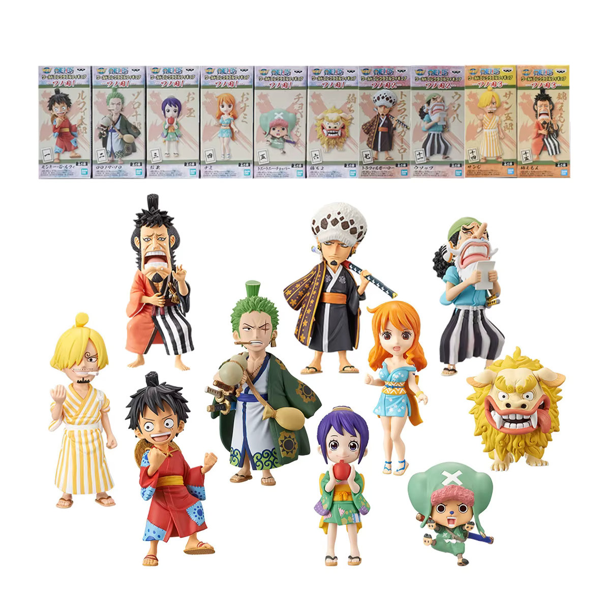 Bandai Anime One Piece Wano Kuni WCF Figuren Set aus PVC, 10 Stück, Multicolor - Bild 1