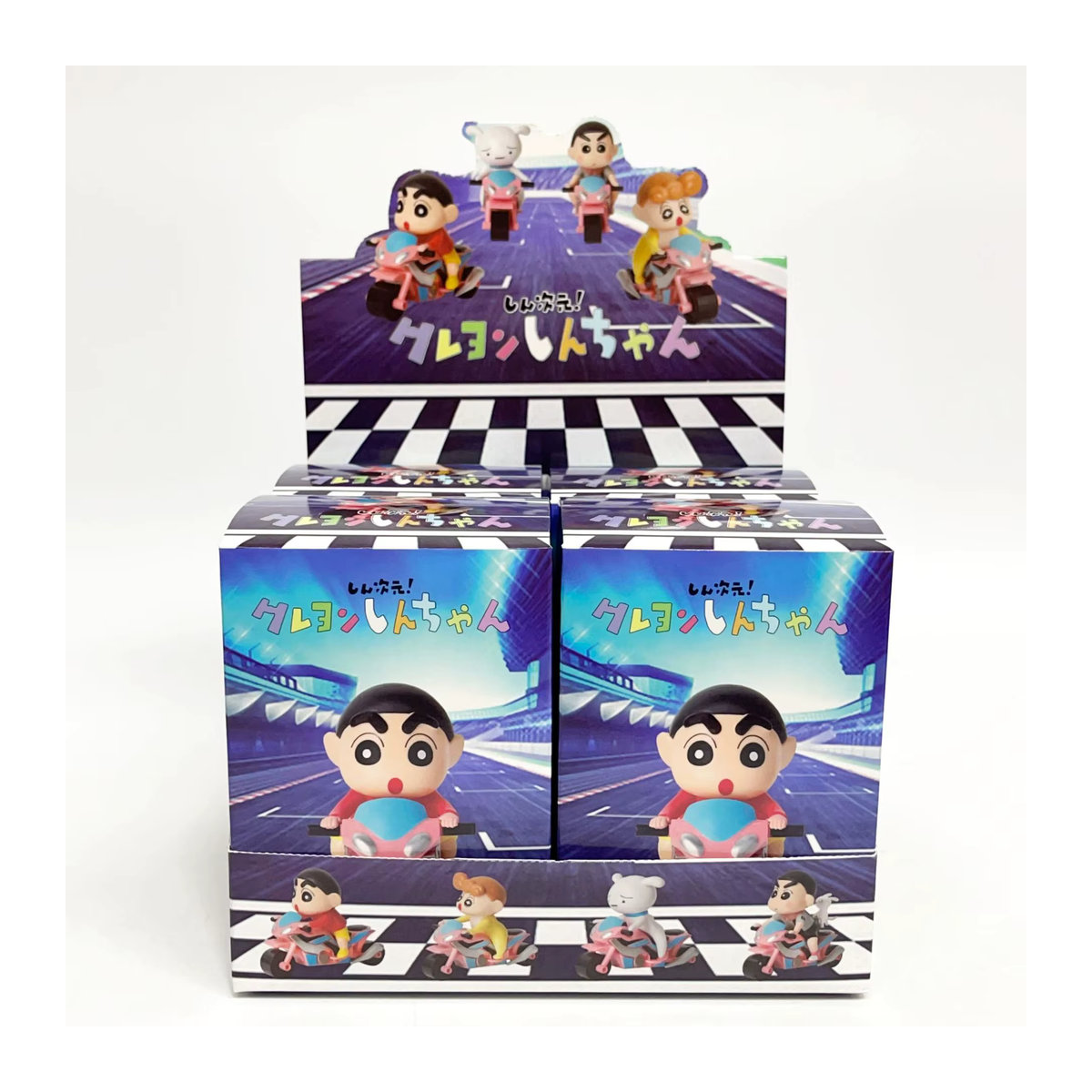 Bandai Crayon Shin Chan Anime Figur auf Motorrad, bunte Cartoon Actionfigur als Desktop-Ornament und Sammlerstück - Bild 2