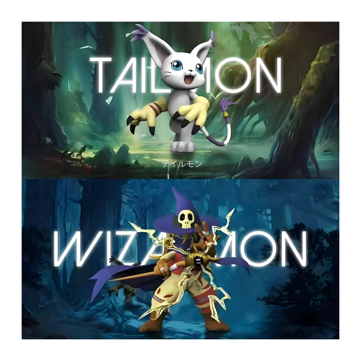 Bandai Digimon Abenteuer Anime Figur Wizarmon und Tailmon aus PVC in Multicolor, Höhe: 11,5 cm - Bild 2