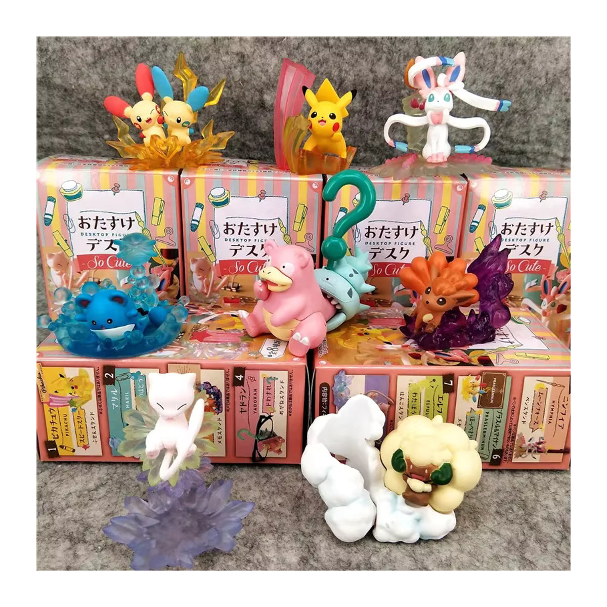 Bandai Kawaii Pokemon Desktop Mystery Blind Box – Sammelbare Anime Figuren wie Pikachu und Eevee, Multicolor - Bild 2