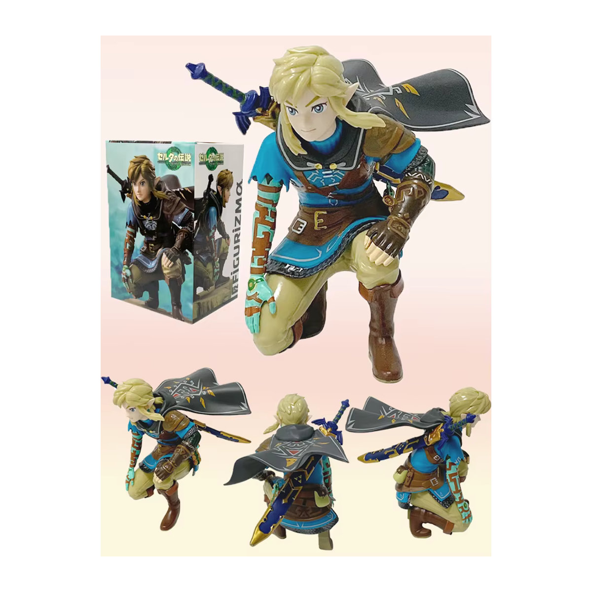 Bandai Legend of Zelda Kingdom Link Figur aus PVC als hockende Charakter-Modell Dekoration - Bild 5