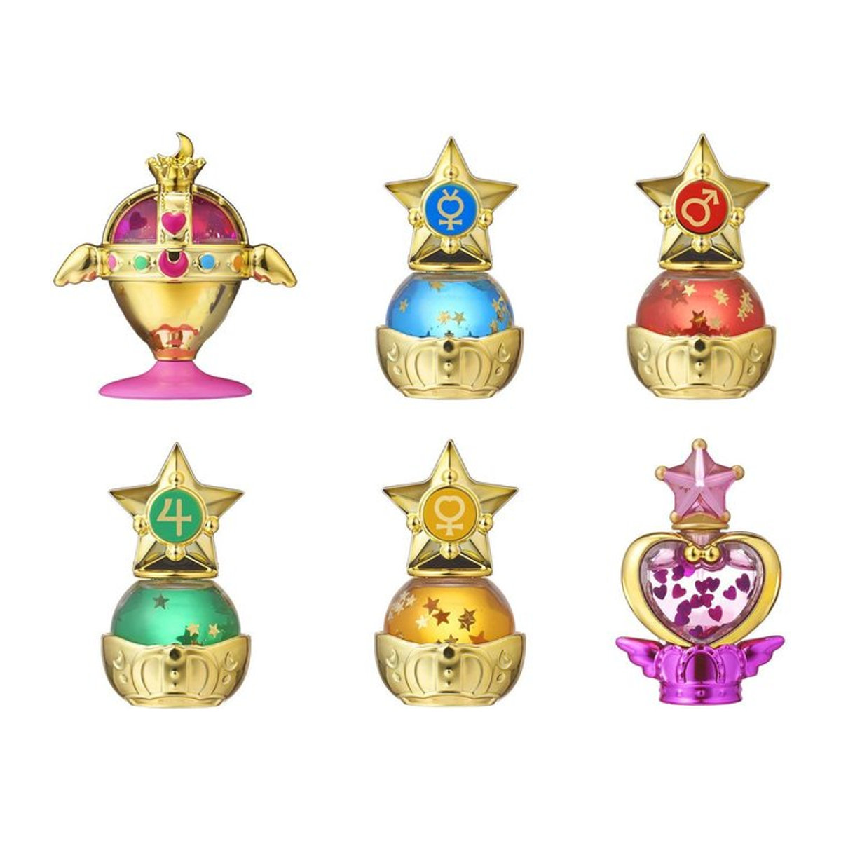Bandai Sailor Moon Prism Power Dome Gachapon Komplettset mit 6 Figuren - Bild 1