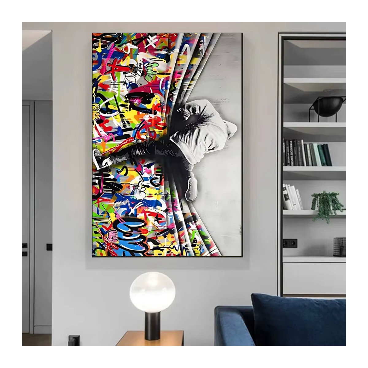 Banksy Street Graffiti Kunst Poster Vintage Wandkunst Malerei in Mehrfarbig, Rechteckig, B: 50 cm, H: 40 cm - Bild 2