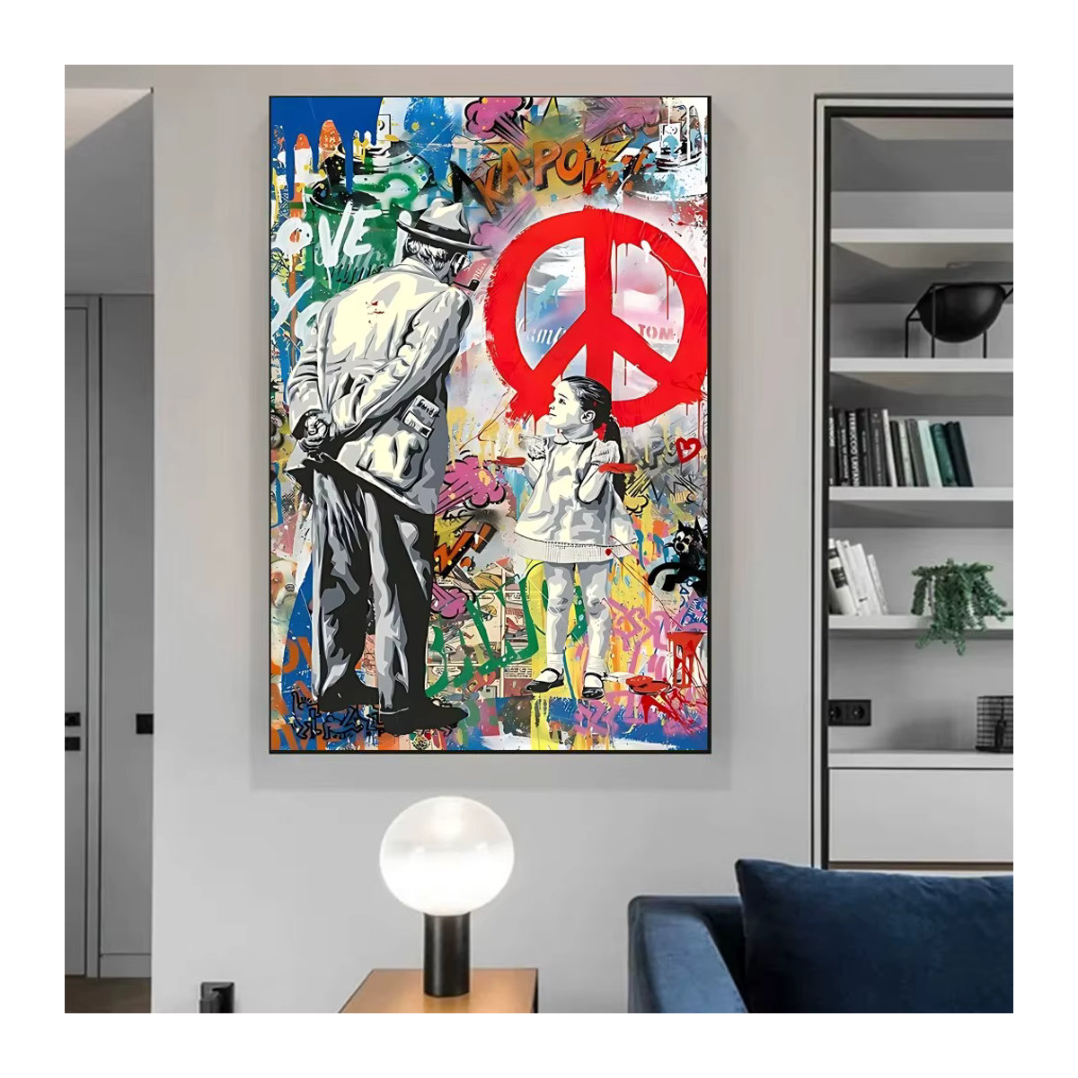 Banksy Street Graffiti Kunst Poster Vintage Wandkunst Malerei in Mehrfarbig, Rechteckig, B: 50 cm, H: 40 cm - Bild 4