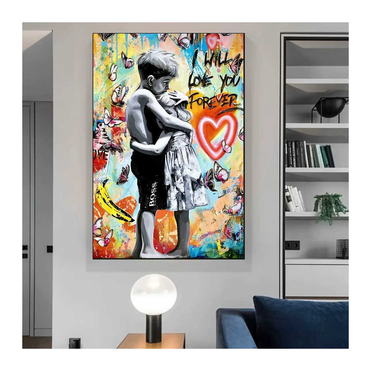 Banksy Street Graffiti Kunst Poster Vintage Wandkunst Malerei in Mehrfarbig, Rechteckig, B: 50 cm, H: 40 cm - Bild 5