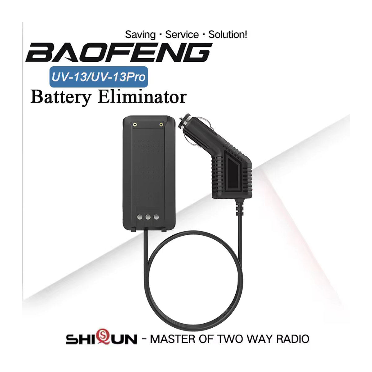 Baofeng Batterie Eliminator UV88 Auto Ladegerät 12V für UV-13 Pro V1 V2 RT85 TH-UV888 TP-8Plus GM-30 Funkgeräte in Schwarz - Bild 2