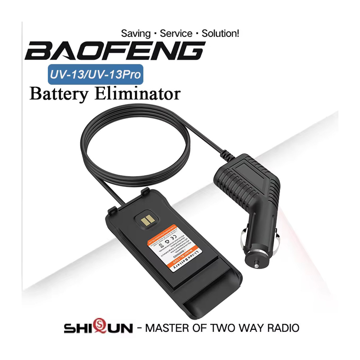 Baofeng Batterie Eliminator UV88 Auto Ladegerät 12V für UV-13 Pro V1 V2 RT85 TH-UV888 TP-8Plus GM-30 Funkgeräte in Schwarz - Bild 3