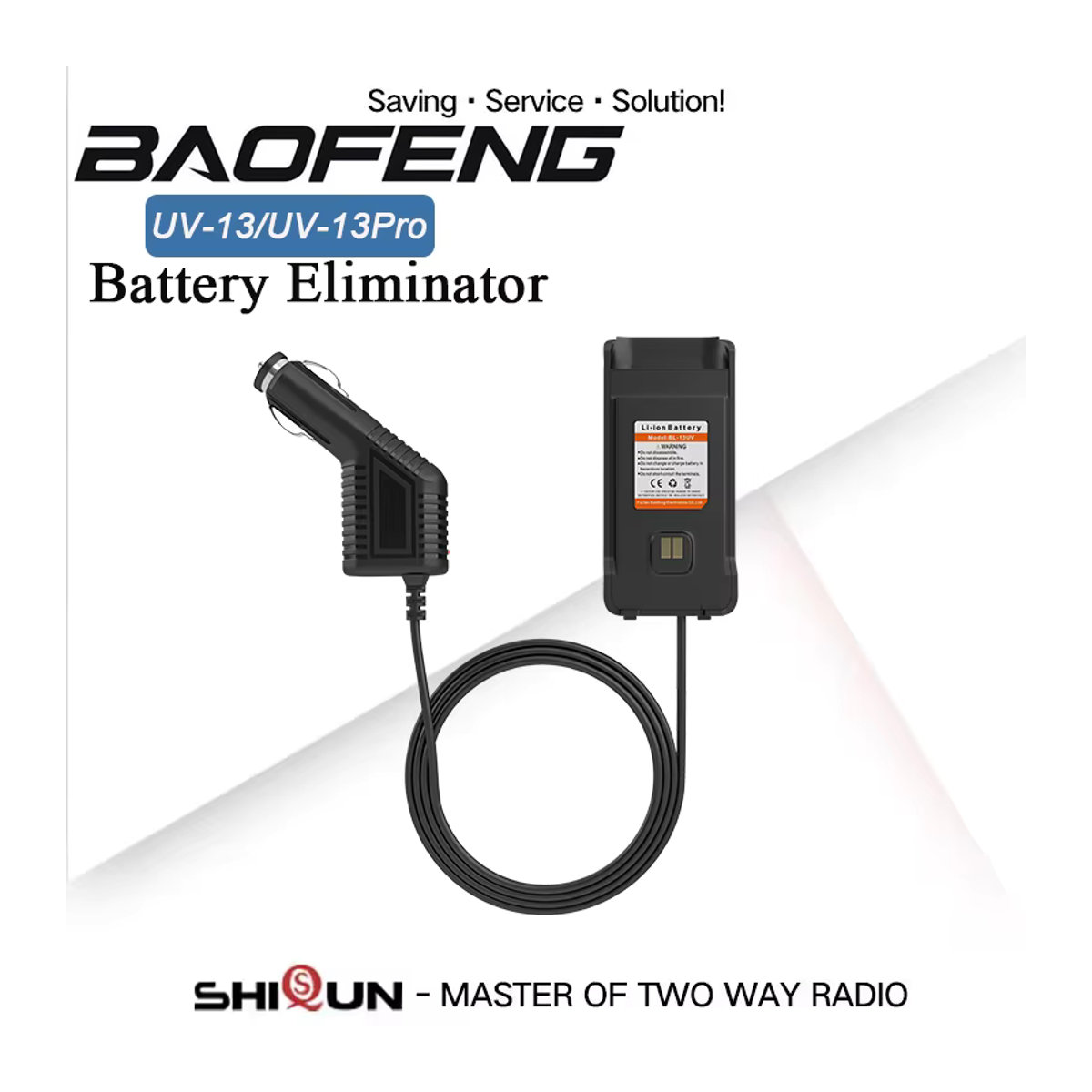 Baofeng Batterie Eliminator UV88 Auto Ladegerät 12V für UV-13 Pro V1 V2 RT85 TH-UV888 TP-8Plus GM-30 Funkgeräte in Schwarz - Bild 4