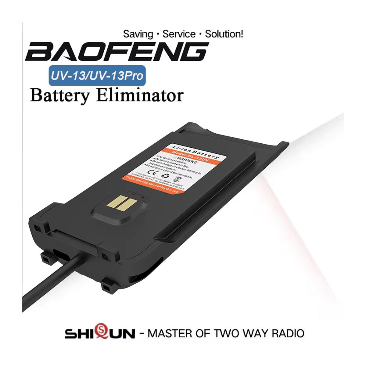 Baofeng Batterie Eliminator UV88 Auto Ladegerät 12V für UV-13 Pro V1 V2 RT85 TH-UV888 TP-8Plus GM-30 Funkgeräte in Schwarz - Bild 5
