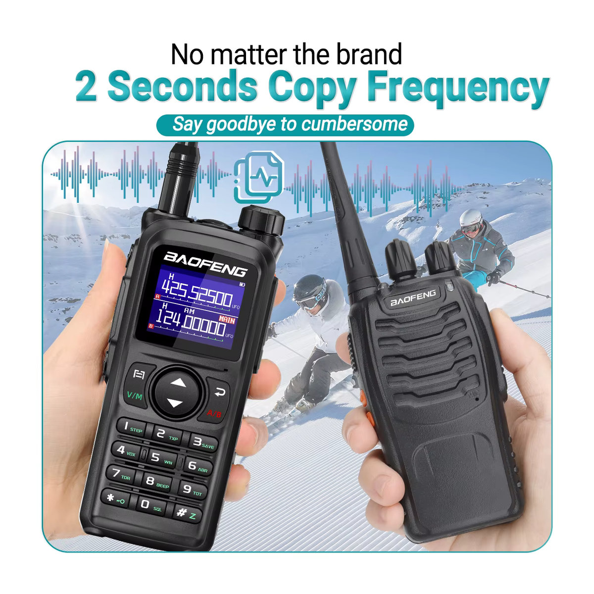 BAOFENG UV-28 PRO MAX Walkie Talkie Schwarz, 10 W Multi-Band Funkgerät mit Kopierfrequenz, 999 Kanäle, DTMF, Typ-C, AM/FM und NOAA Langstrecken-Funkgerät - Bild 4