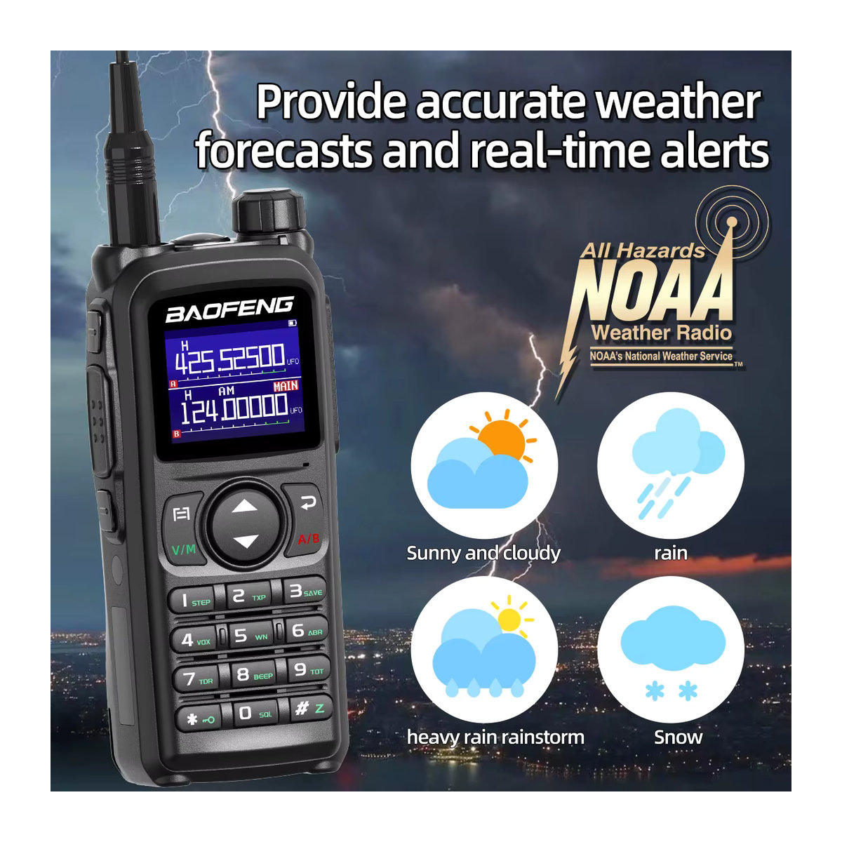 BAOFENG UV-28 PRO MAX Walkie Talkie Schwarz, 10 W Multi-Band Funkgerät mit Kopierfrequenz, 999 Kanäle, DTMF, Typ-C, AM/FM und NOAA Langstrecken-Funkgerät - Bild 5