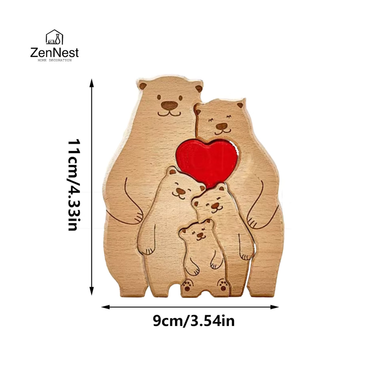Bär Home Personalisiertes Holzpuzzle in Braun als Individuelles Dekor und Geschenk - Bild 6
