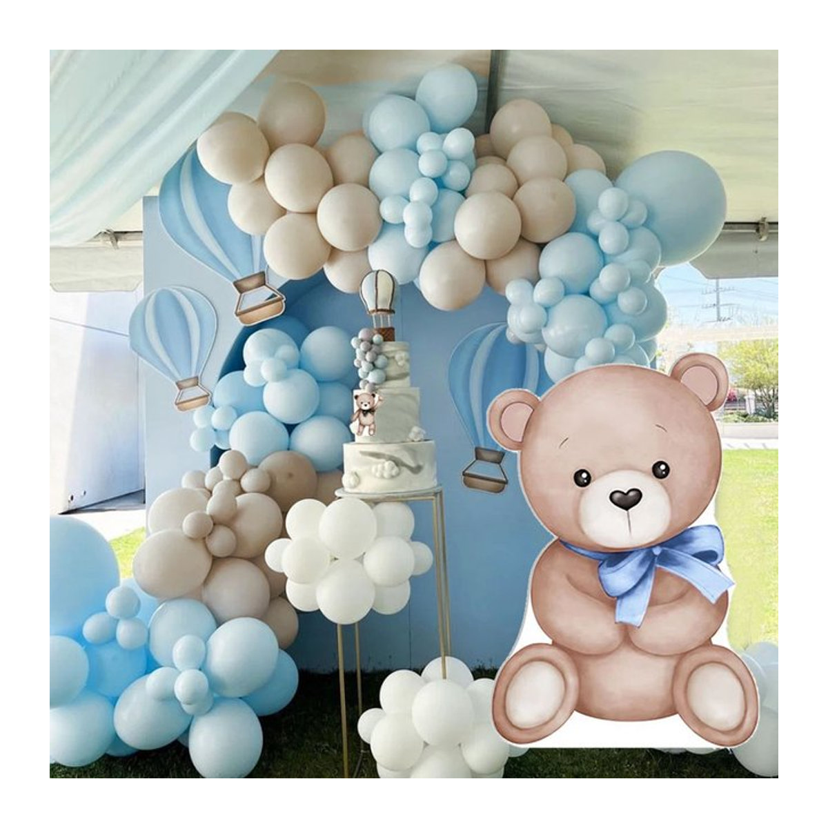 Bär Pappe Ausschnitte für Baby Geburtstag und Party Dekoration in Blau und Rosa - Bild 1