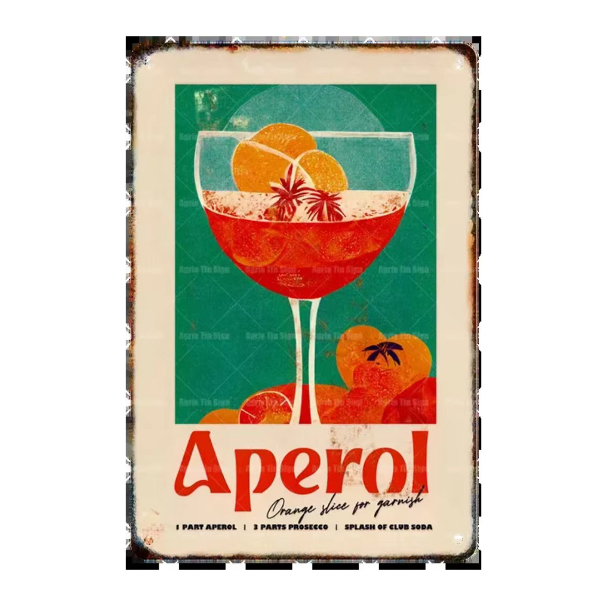 BarArtistryPro Retro-Dekor-Metallschild Cocktail Wandkunst aus Blech, B/H: 20 x 20 cm - Bild 2