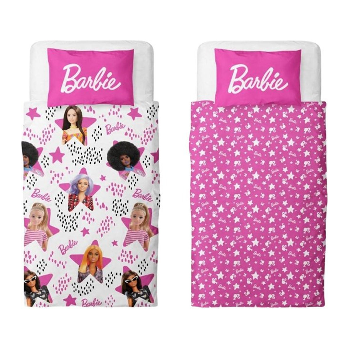 Barbie Stars Wendebettwäsche-Set Single schwarz - Bild 1