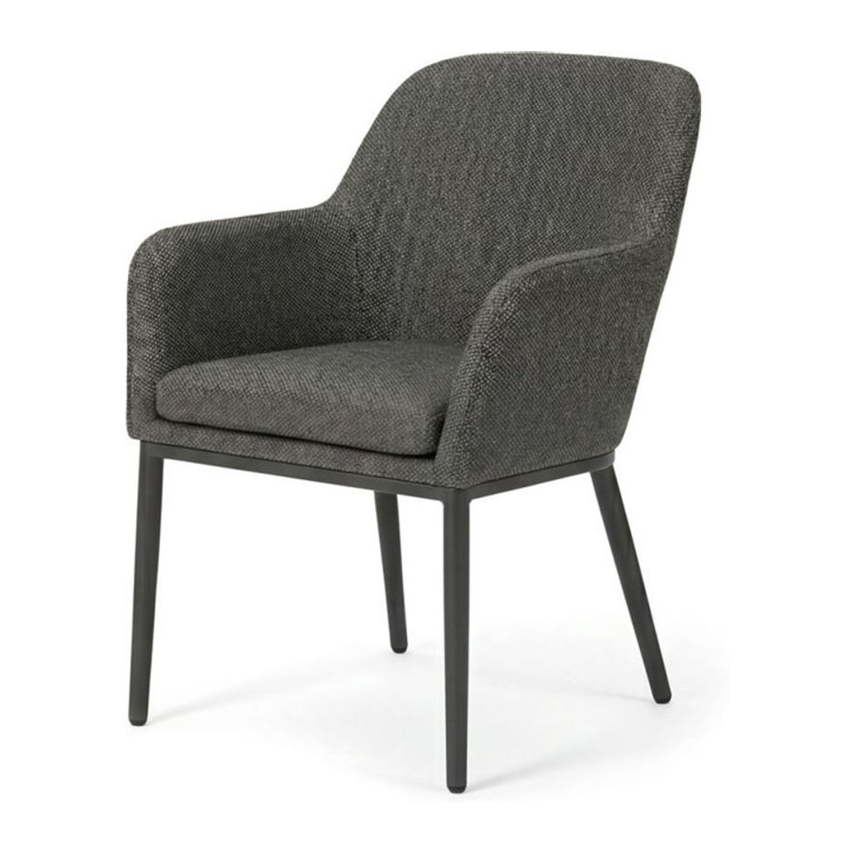 BARTHS Belfort Dining Stuhl mit Armlehnen aus Stoff und Metall in Grau und Anthrazit, 2er Set, B/T/H: 53 x 53 x 86 cm - Bild 1