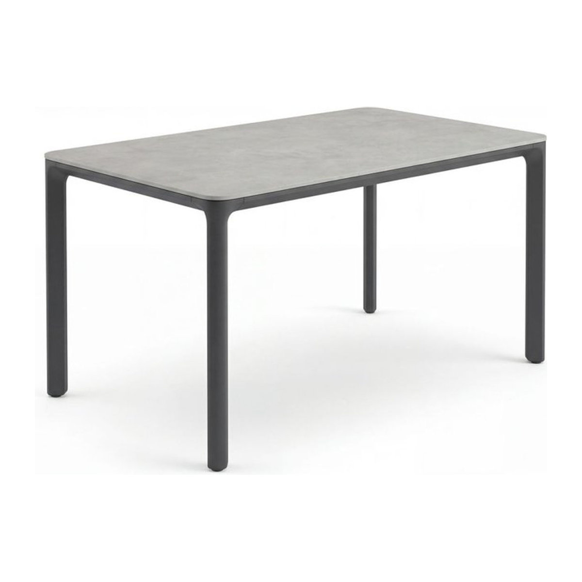 Barths Belfort Moderner Rechteckiger Esstisch aus Naturstein und Aluminium in Anthrazit B: 140 cm, T: 90 cm, H: 75 cm - Bild 1