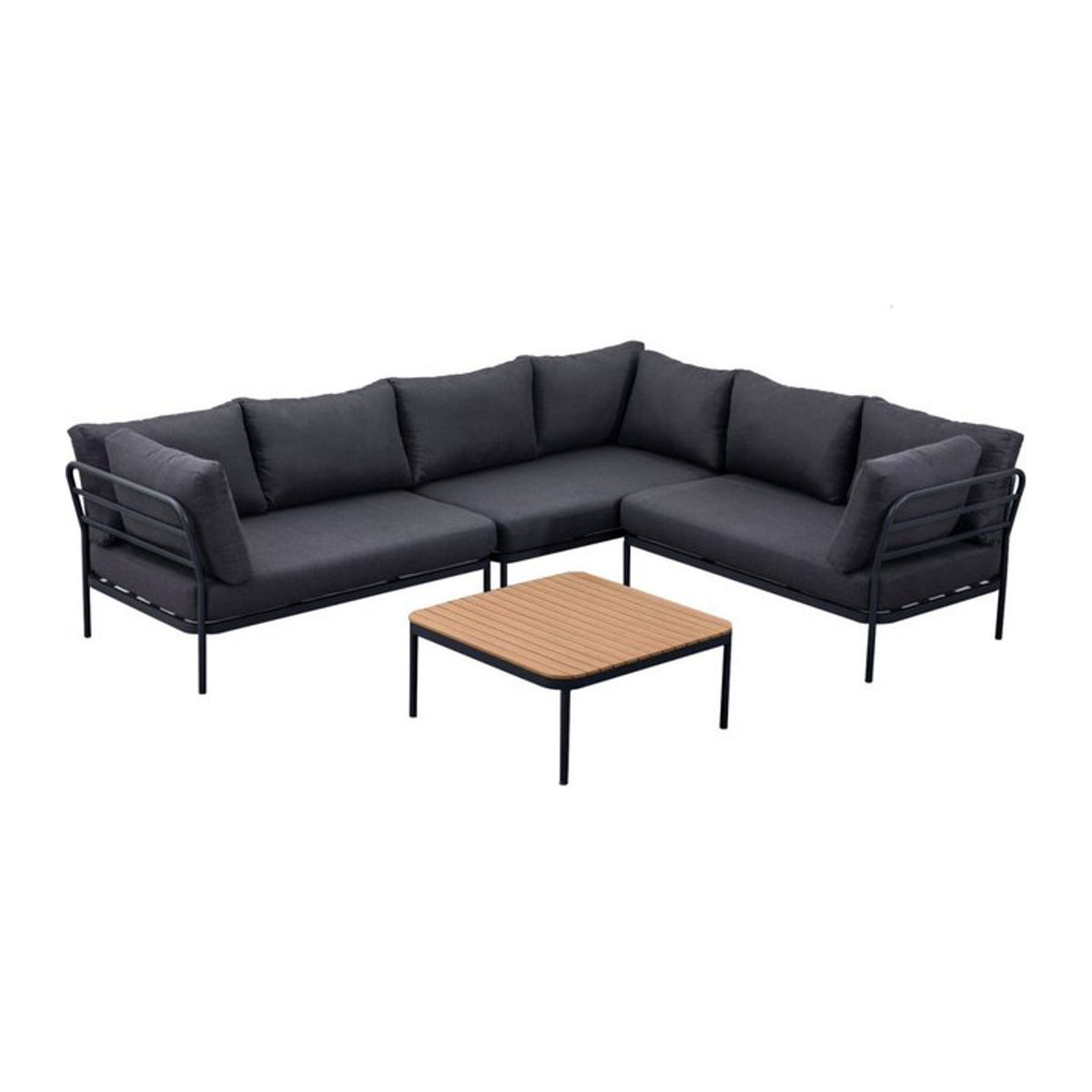 BARTHS Bordeaux Lounge-Set Modern Anthrazit B/T/H: 85 x 142 x 70 cm - Bild 1