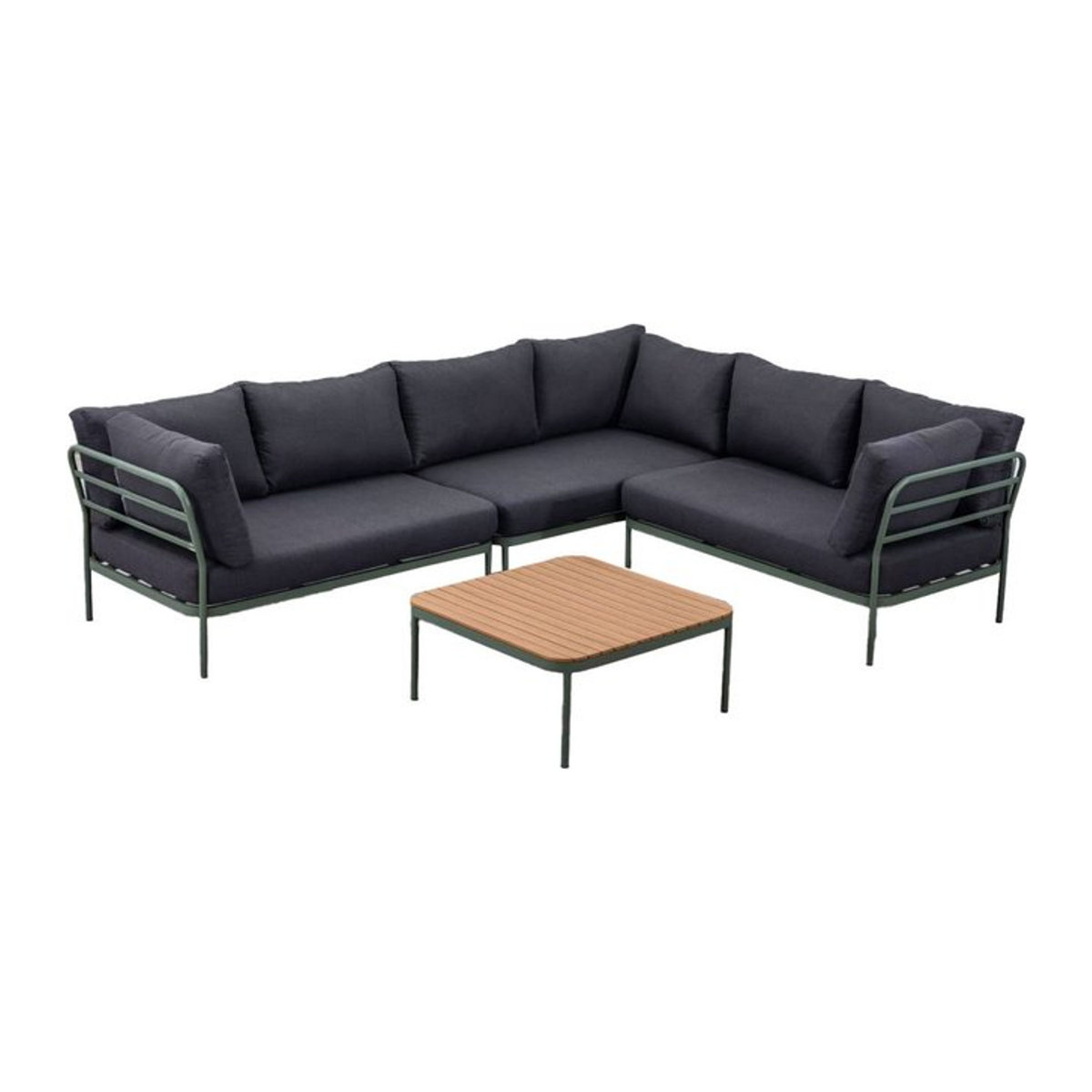 Barths Bordeaux Lounge-Set Modern in Grün aus Aluminium und Stoff B/T/H: 85 x 142 x 70 cm - Bild 1