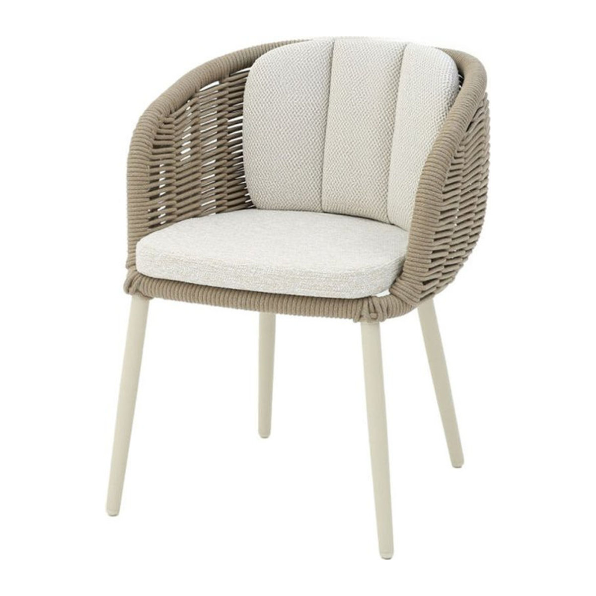 Barths Porto Ess Sessel in Beige mit Stoffbezug und Aluminiumgestell, B/T/H: 58.5 x 60.5 x 78 cm - Bild 1