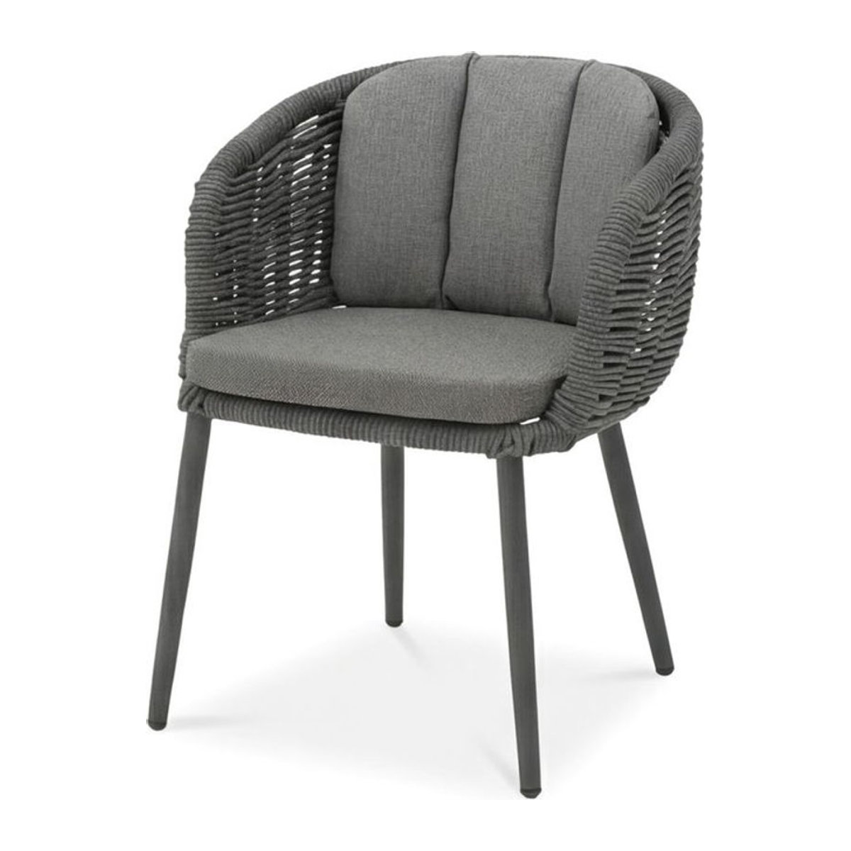 Barths Porto Ess Sessel Modern in Anthrazit mit Stoffbezug und Aluminiumgestell B/T/H: 58.5 x 60.5 x 78 cm - Bild 1