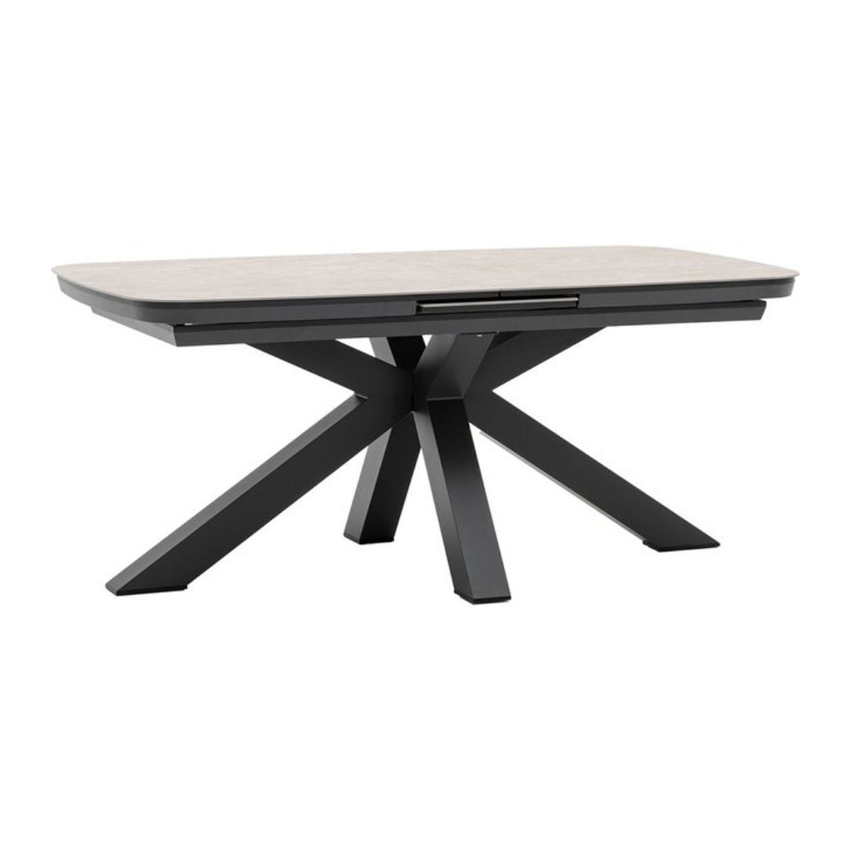 Barths Torino Ausziehtisch in Anthrazit mit Naturstein und Aluminium, Rechteckig, B/T/H: 220 x 100 x 76 cm - Bild 1