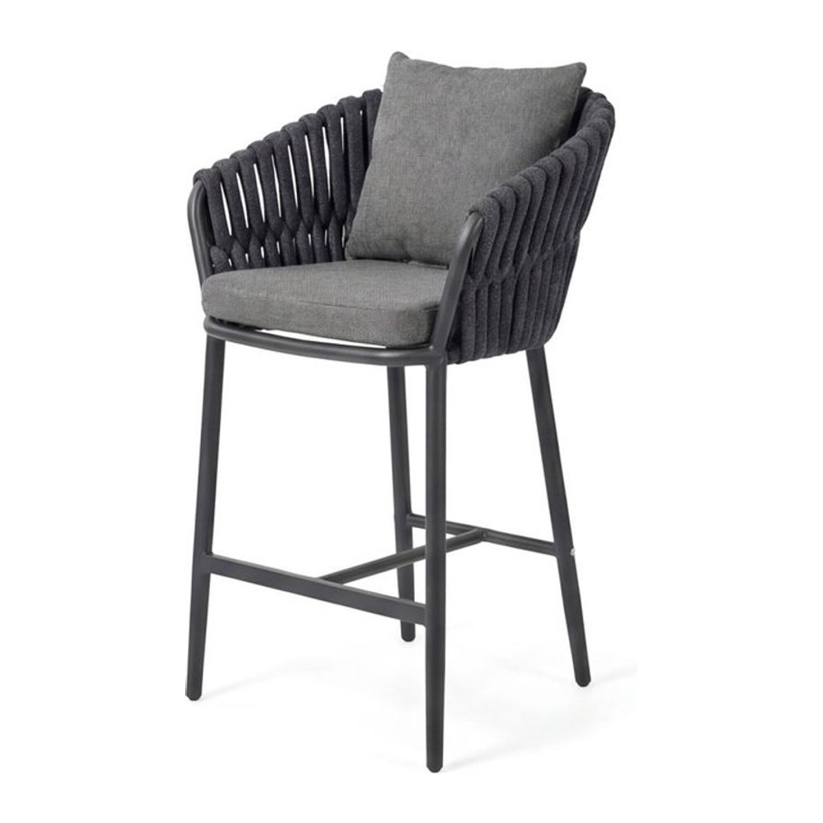 Barths Torino Barhocker Set aus Stoff und Aluminium in Anthrazit B/T/H: 61 x 65 x 109 cm - Bild 1