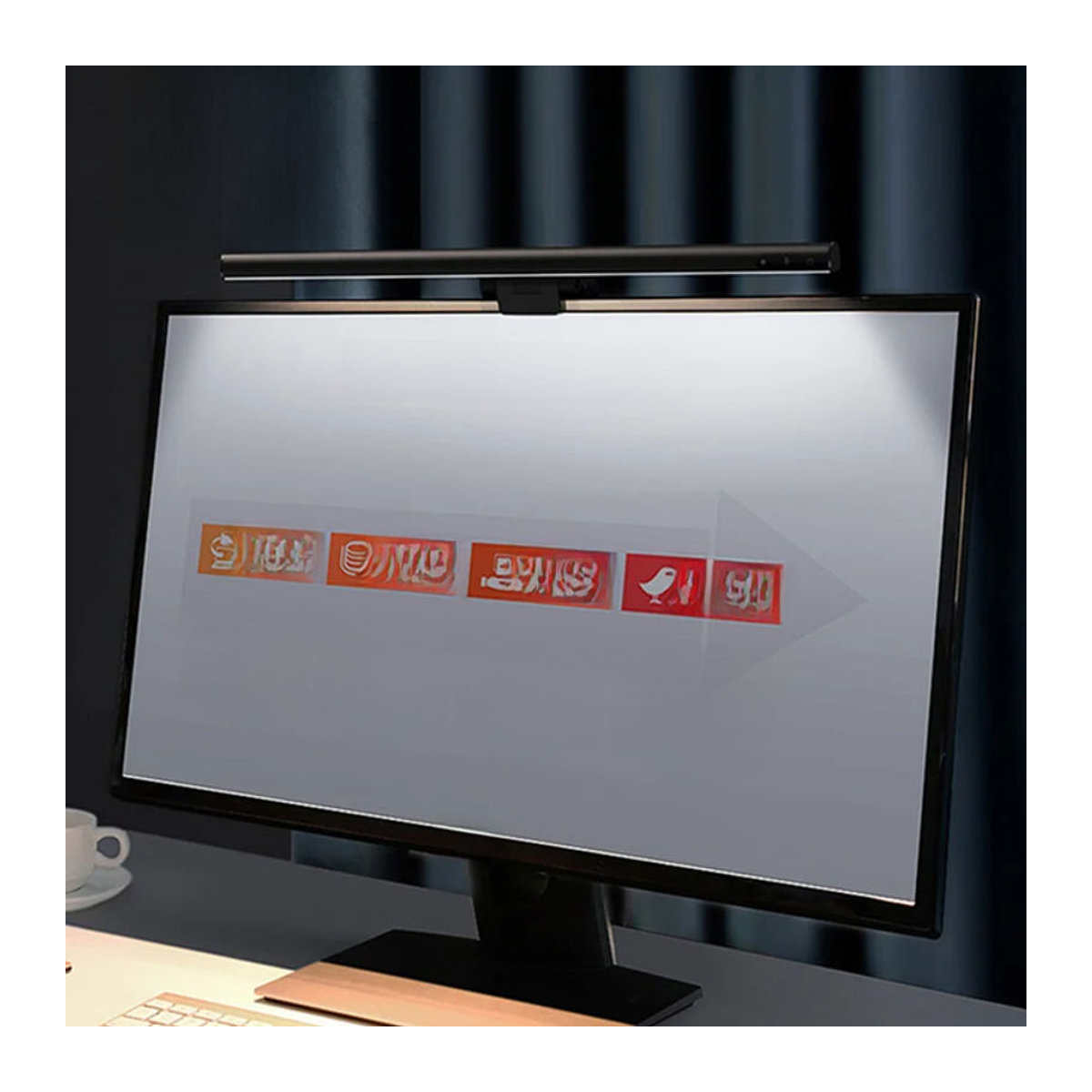 Baseus LED Monitor-Schreibtischlampe in Schwarz für die Bildschirmbeleuchtung - Bild 1