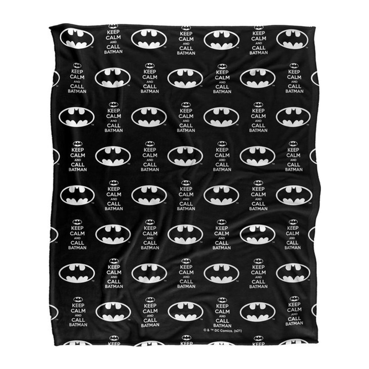 Batman Bleib Ruhig Und Ruf Batman Decke in Schwarz, One Size, warm - Bild 1