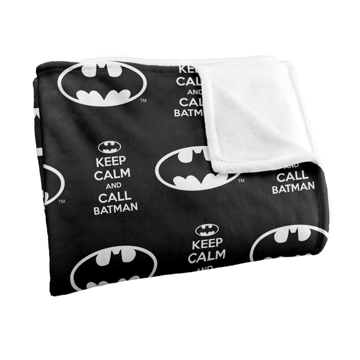 Batman Bleib Ruhig Und Ruf Batman Decke in Schwarz, One Size, warm - Bild 4