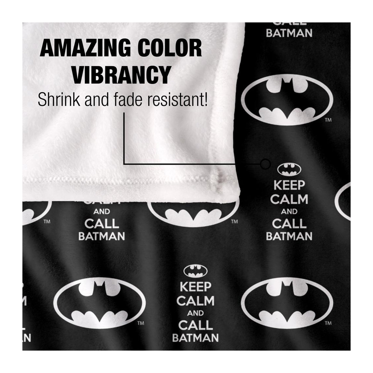 Batman Bleib Ruhig Und Ruf Batman Decke in Schwarz, One Size, warm - Bild 5