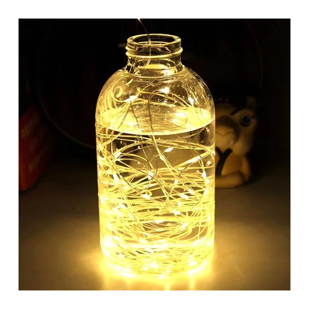 Batteriebetriebene LED Kupferdraht Lichterkette als Fee-Lichterkette für Weihnachtsbeleuchtung, Hochzeit und Party-Dekoration in verschiedenen Längen von 1 m bis 10 m - Bild 4