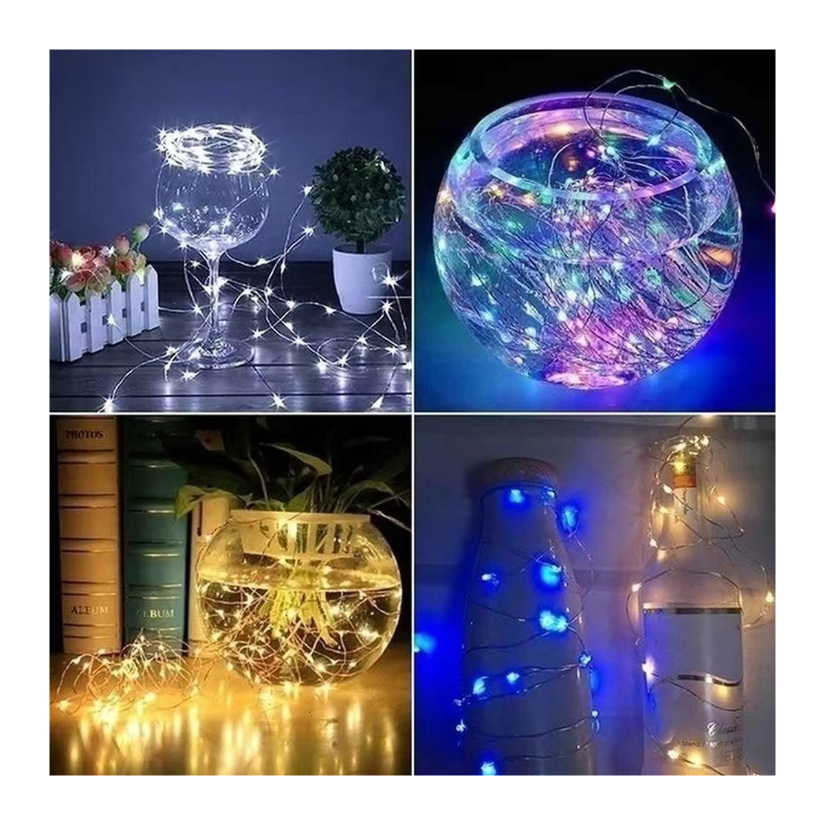 Batteriebetriebene LED Kupferdraht Lichterkette als Fee-Lichterkette für Weihnachtsbeleuchtung, Hochzeit und Party-Dekoration in verschiedenen Längen von 1 m bis 10 m - Bild 5