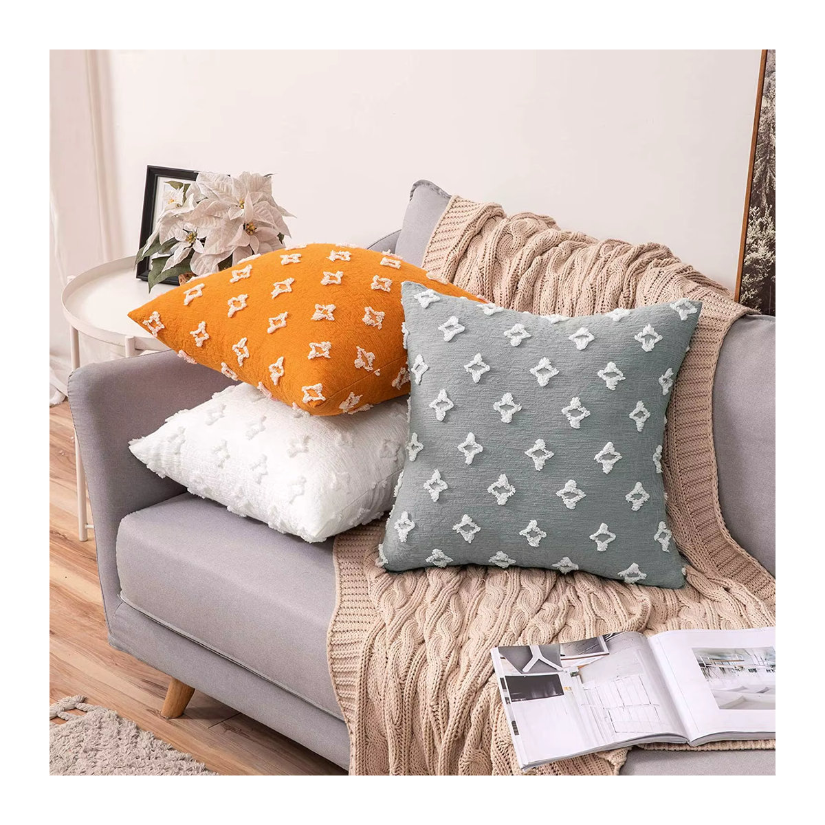 Baumwolle Leinen Kissenbezug für Sofa und Wohnzimmer in verschiedenen Größen: 30 x 50 cm, 45 x 45 cm und 50 x 50 cm - Bild 2