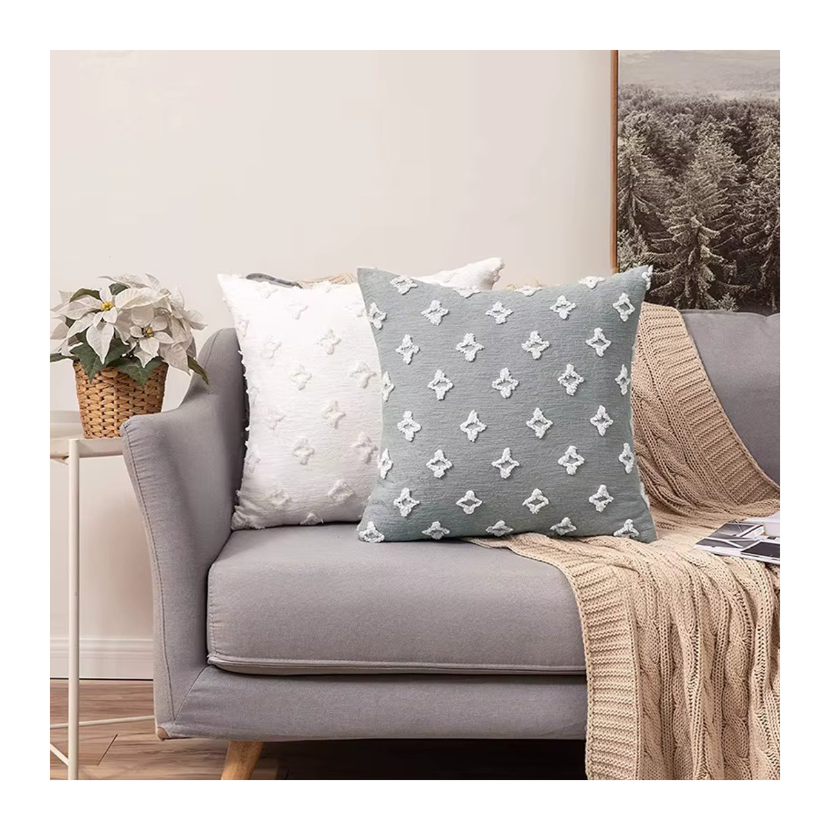 Baumwolle Leinen Kissenbezug für Sofa und Wohnzimmer in verschiedenen Größen: 30 x 50 cm, 45 x 45 cm und 50 x 50 cm - Bild 4
