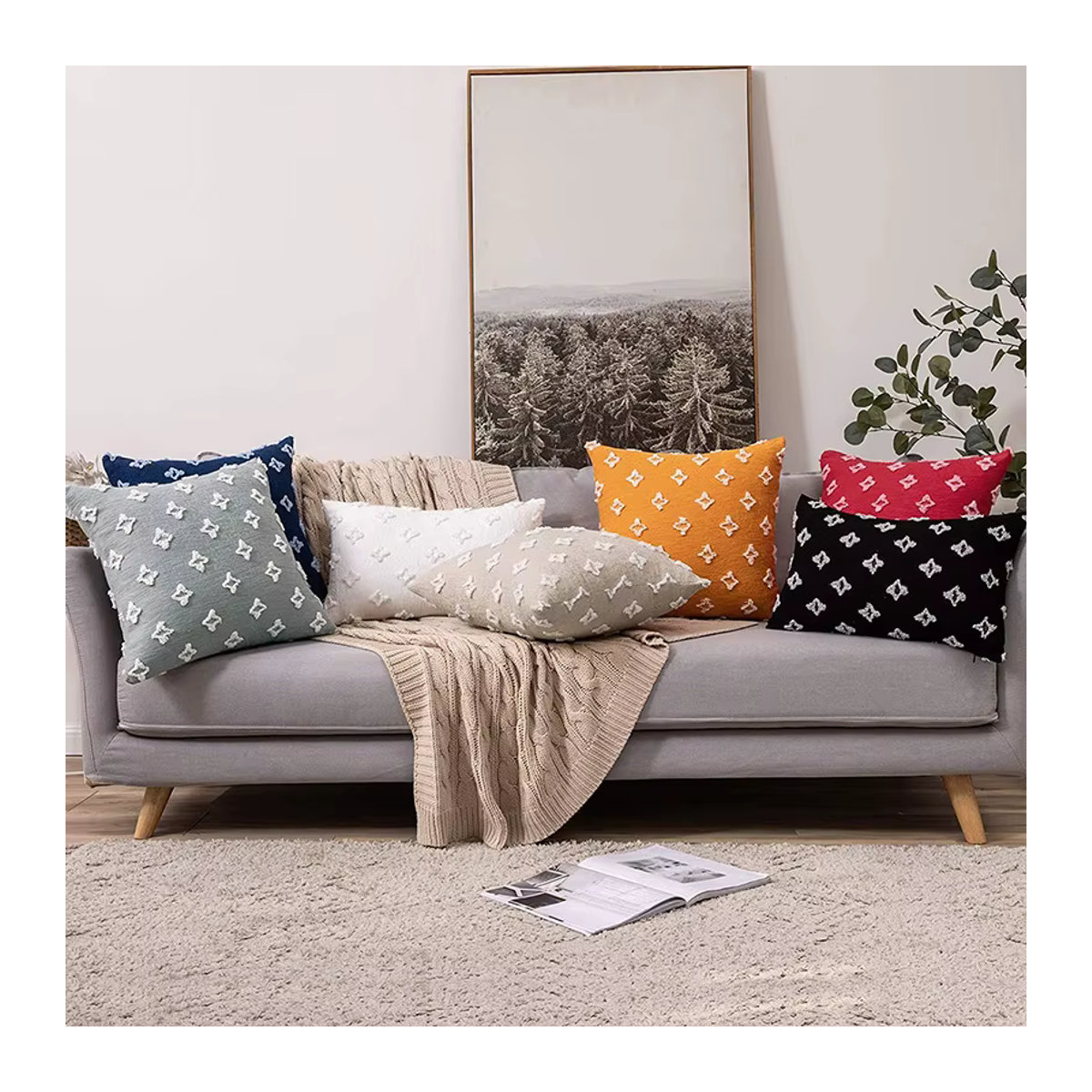 Baumwolle Leinen Kissenbezug für Sofa und Wohnzimmer in verschiedenen Größen: 30 x 50 cm, 45 x 45 cm und 50 x 50 cm - Bild 5