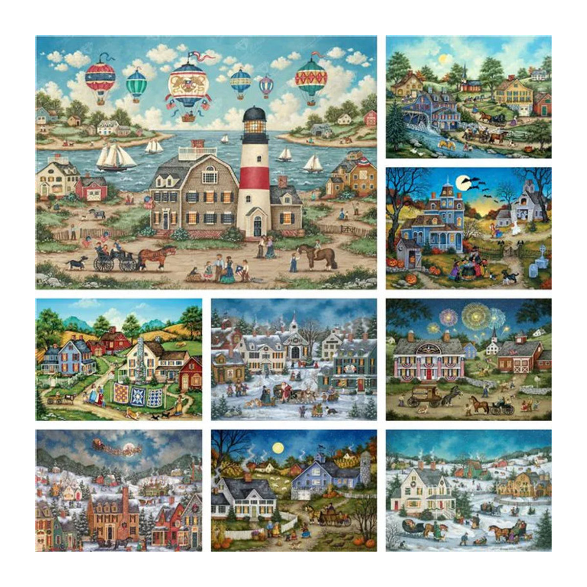 Bay Village 5D DIY Diamantmalerei Landschaft Mosaik Set mit Vollbohrung in Rundform, Mehrfarbig - Bild 1