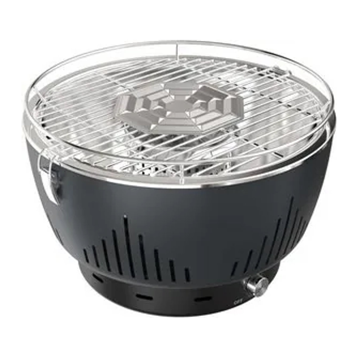 BBQ Hero Holzkohle-Tischgrill mit Aktivbelüftung in Anthrazit und Grau, B/T/H: 34,8 x 34,8 x 23,8 cm - Bild 1