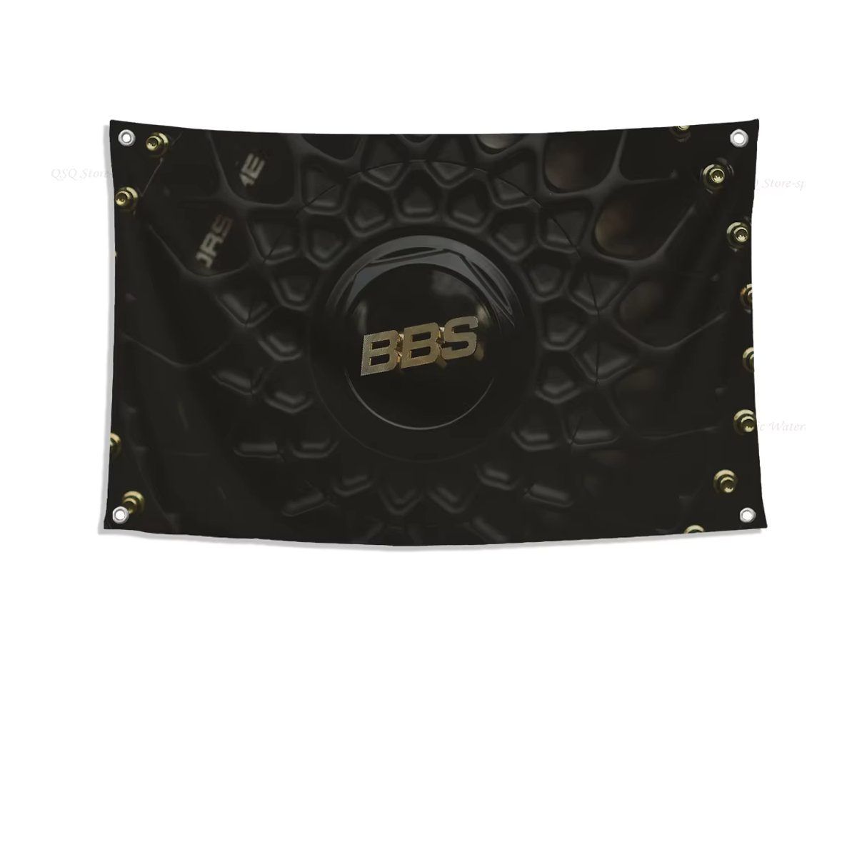 BBS Automotive Rad Flagge aus Textil in Schwarz für Outdoor und Zimmer mit Vier-Loch-Aufhängung - Bild 3