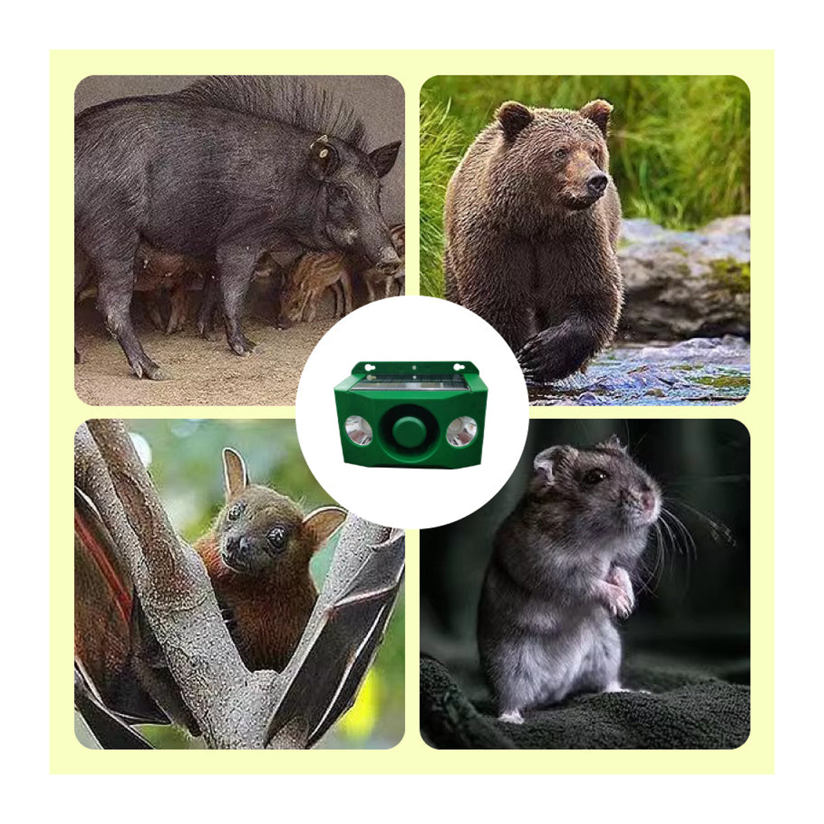 BC Pet Supplies Solar-Warnleuchte mit lautem Hundegebell zur Wildschweinabwehr und Tierabwehr - Bild 2