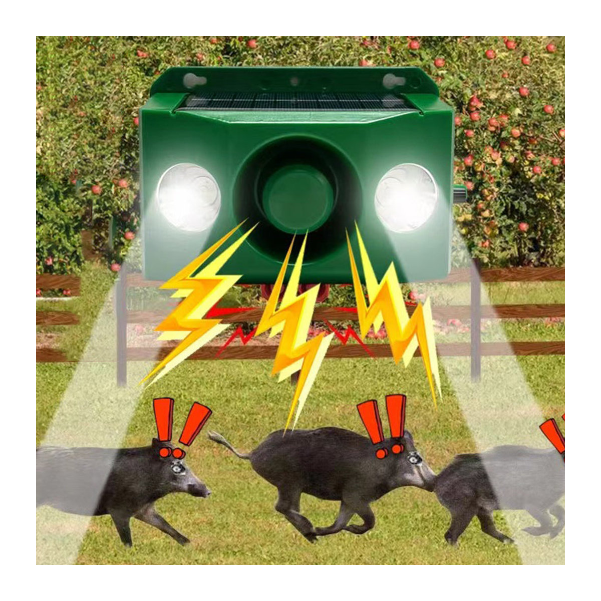 BC Pet Supplies Solar-Warnleuchte mit lautem Hundegebell zur Wildschweinabwehr und Tierabwehr - Bild 4