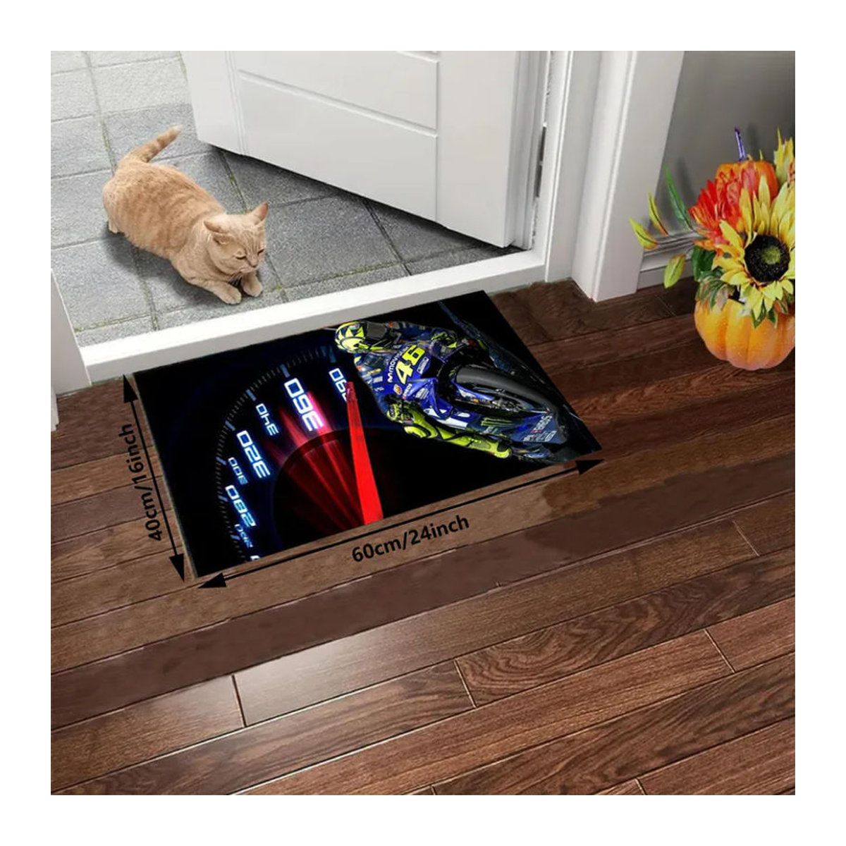 BC-Warm Home 3D Motorrad-Rennteppich rutschfeste Bodenmatte für Wohnzimmer und Kinderzimmer B: 60 cm, T: 40 cm - Bild 3