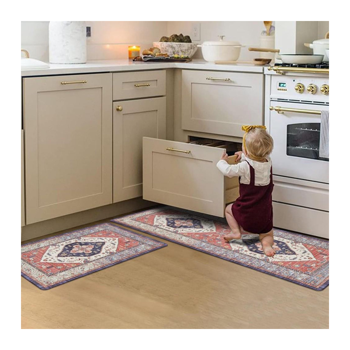 BC-Warm Home Anti-Ermüdungs-Küchenmatte im Boho-Design, rutschfester Küchenläufer für Küche und Waschküche, B/T: 60 x 40 cm - Bild 1