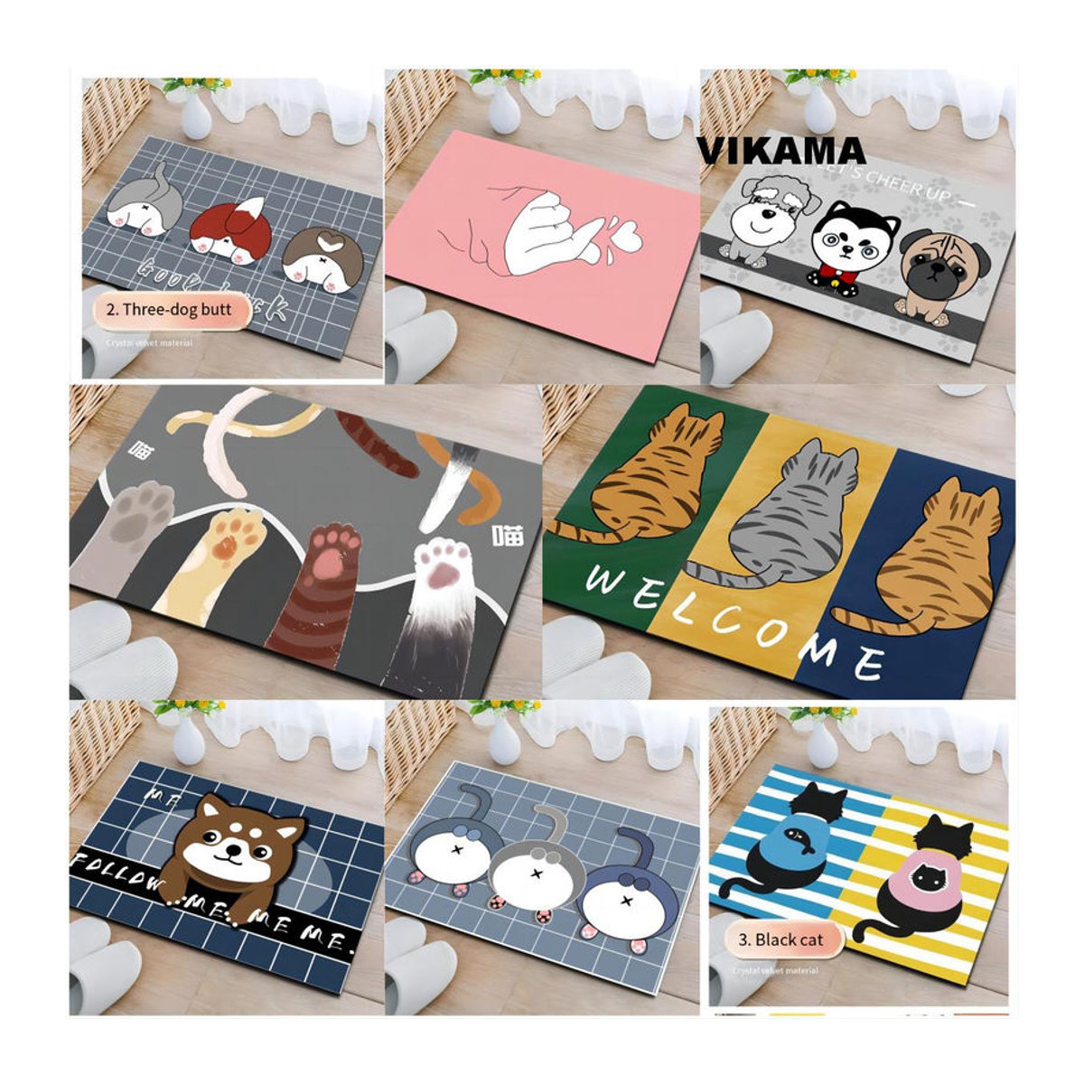 BC-Warm Home Cartoon Teppich Multicolor, rutschfest und waschbar, B/T: 60 x 40 cm - Bild 3