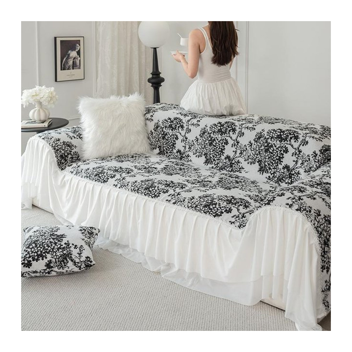 BC-Warm Home Französischer Sofabezug aus Chenille als universelle Sofadecke für alle vier Jahreszeiten, Breite: 180 cm, Tiefe: 130 cm - Bild 1